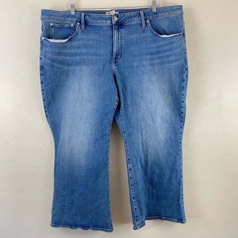 Madewell Size 26W Mid-Rise Kick Out Flared Leg Blue Denim Jean